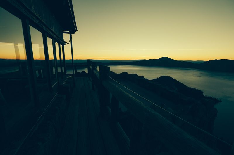 Crater Lake Lookout tower at Sunrise